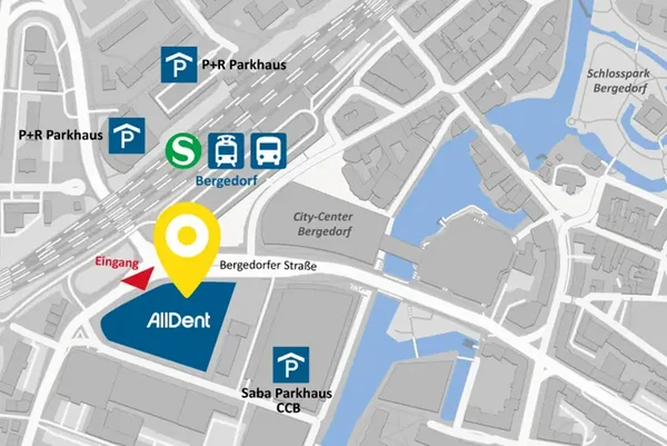 Anfahrtsskizze AllDent Hamburg Bergedorf